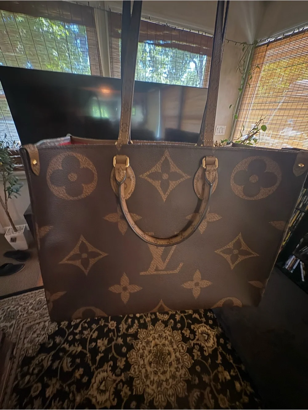Louis Vuitton OTG GM Reverse Tote with Red Interior